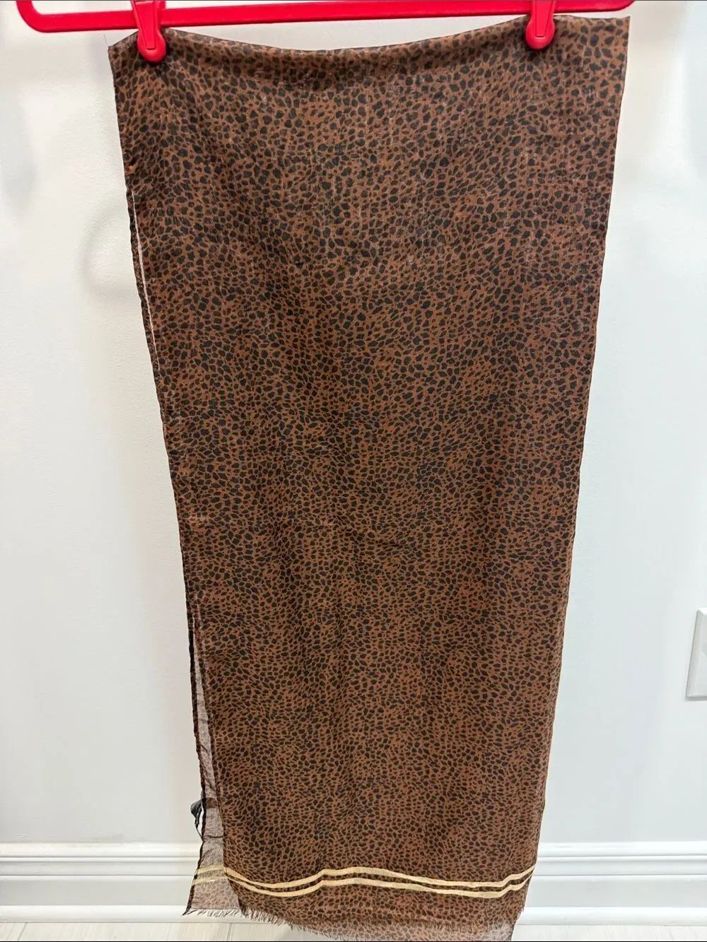 Brown Leopard Print Scarf